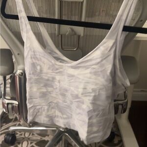 White and Gray Lululemon Camouflage Tank Top